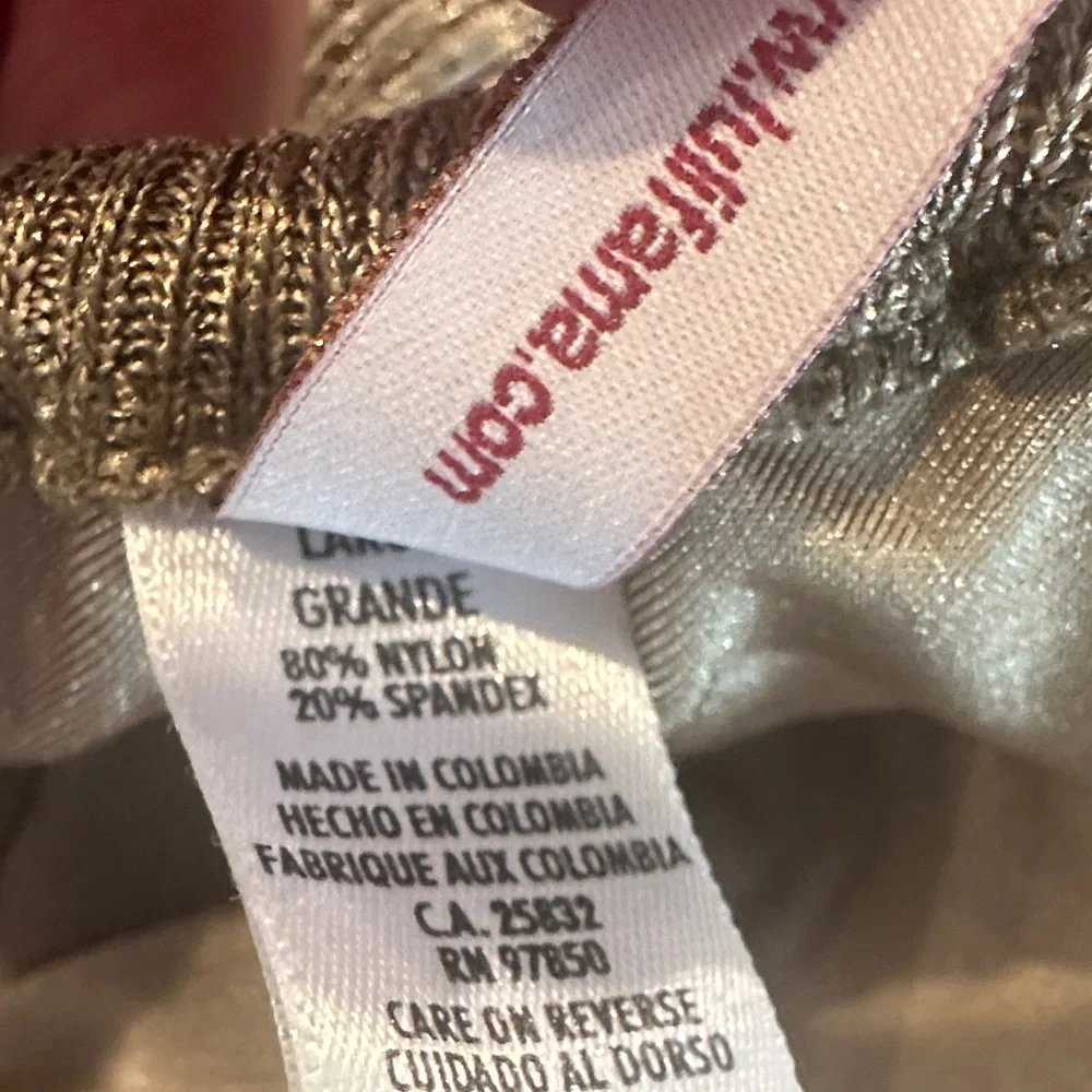 Luli fama bronze Metallic  Triangle Bikini Set - Picture 10 of 12